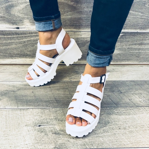 LAST 1🌸White Caged OPEN TOE Gladiator Sandals - Picture 4 of 8